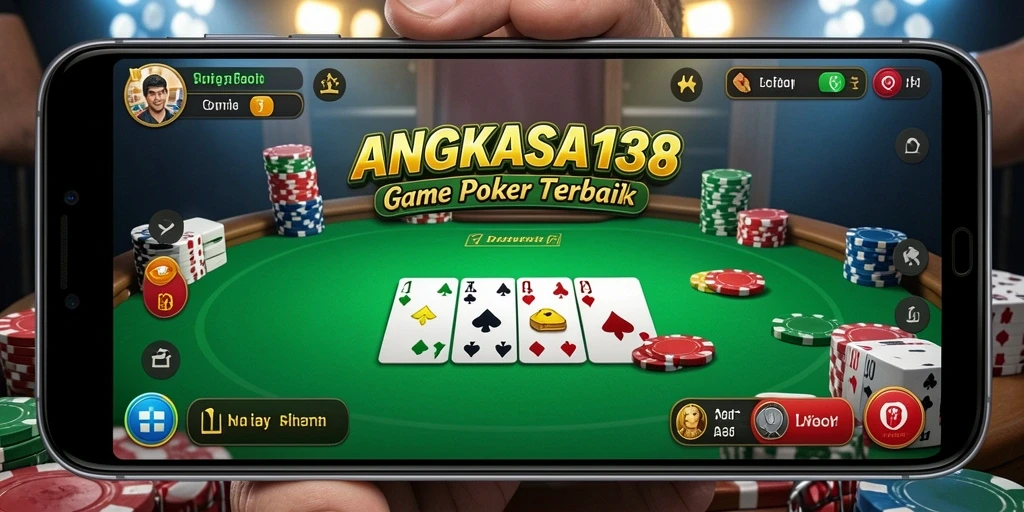 Tangkapan layar gameplay ANGKASA138 dengan suasana poker yang menegangkan.