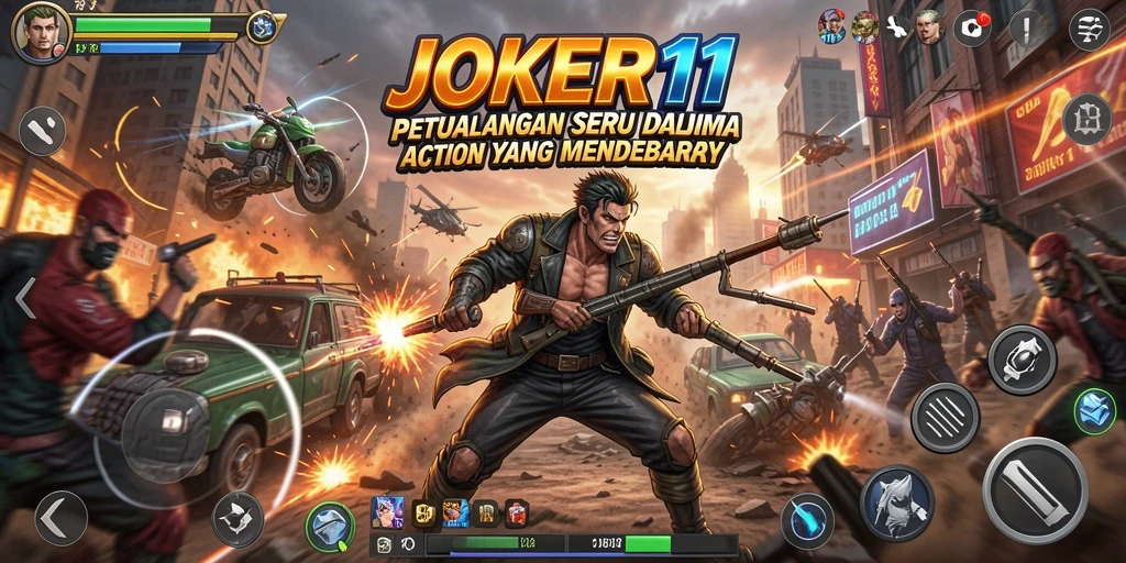 Tangkapan layar utama JOKER11 menampilkan aksi mendebarkan di permainan.