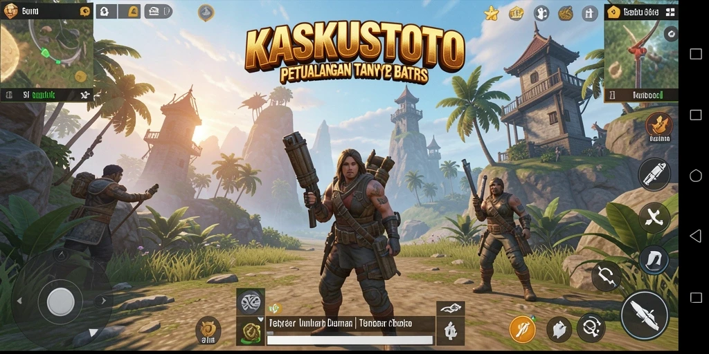 Tampilkan karakter dalam gameplay KASKUSTOTO yang bebas menjelajahi dunia terbuka.