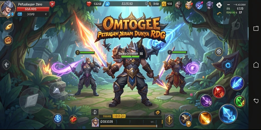 Tampilan gameplay RPG OMTOGEL dengan karakter dan petualangan menarik.