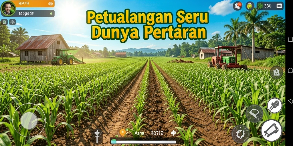 Screenshot menampilkan aktivitas seru dalam game pertanian.