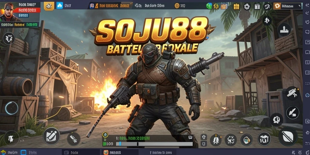 Gameplay seru dan menegangkan dalam SOJU88 Battle Royale.